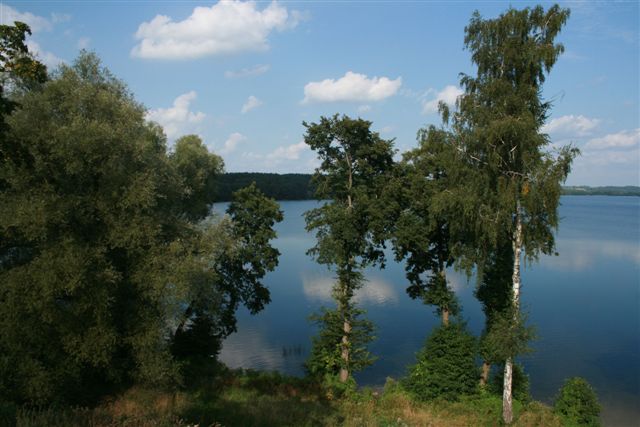 Czysta, błękitna woda jeziora Żerdno zaprasza do kapieli